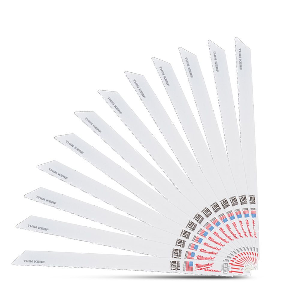 Milwaukee 48016189 50-Pack 300mm (12") 12TPI Ti=hin Kerf SAWZALL Metal Reciprocating Blades – image 4
