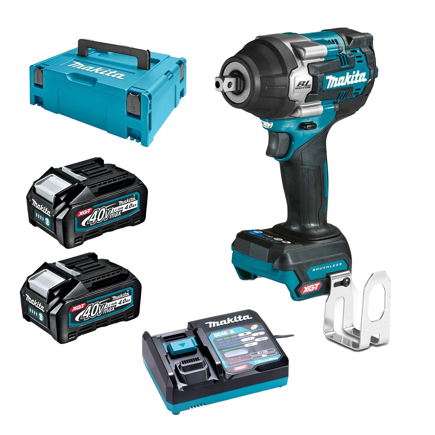 Makita TW008GM201 40V MAX XGT 4.0Ah Li-ion Cordless Brushless 1/2" Mid-Torque Pin Detent Impact Wrench Combo Kit – image 1