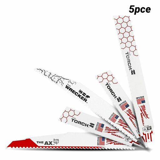 Milwaukee 49220220 5pce SAWZALL Demolition Blade Set – image 2
