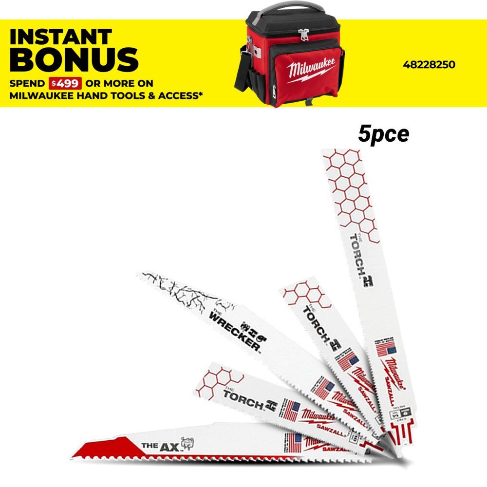 Milwaukee 49220220 5pce SAWZALL Demolition Blade Set – image 1