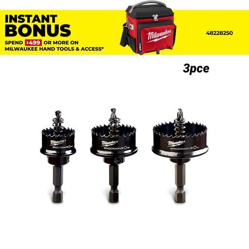 Milwaukee 49224800 3pce Thin Wall Hole Saw Set