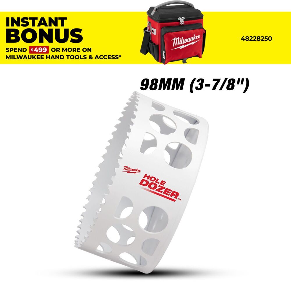 Milwaukee 49560207 98mm (3-7/8") HOLE DOZER™ Bi-Metal Hang Sell Hole Saw – image 1