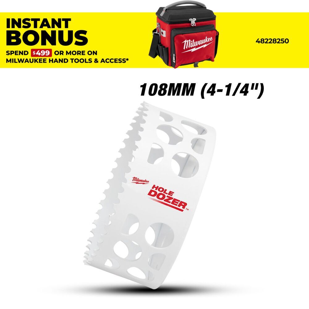 Milwaukee 49560223 108mm (4-1/4") HOLE DOZER Bi-Metal Hang Sell Hole Saw – image 1