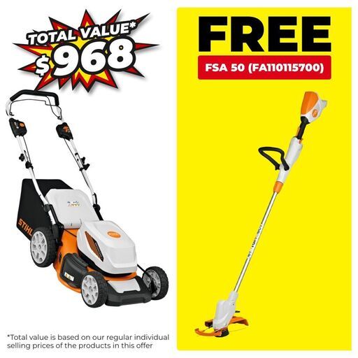 STIHL RMA 348 V (WA310111430) 36V Li-ion Cordless 460mm Self-Propelled AK System Lawn Mower - Skin Only