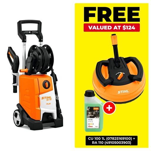 STIHL RE 120 PLUS (49500114553) 1812PSI 8.0LPM Electric Pressure Washer with Hose Reel