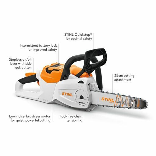 STIHL MSA 80 C-B (MA040115843) 36V Li-ion Cordless 350mm (14") 1.2kW AK System Chainsaw - Skin Only – image 2