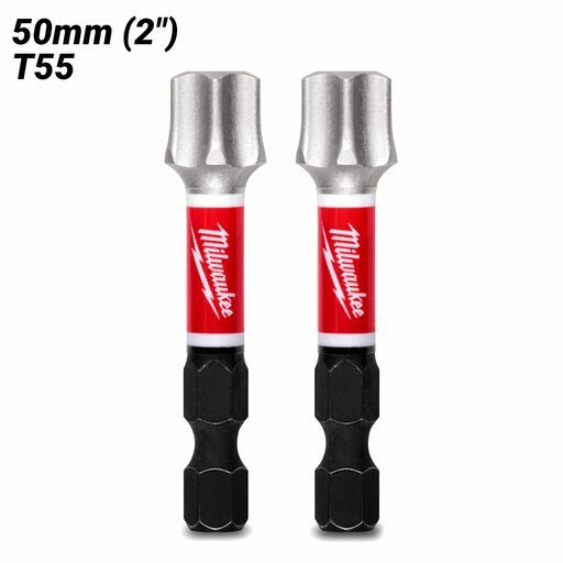 Milwaukee 48326004 2-Pack 50mm (2") SHOCKWAVE T55 Torx Power Bit – image 2