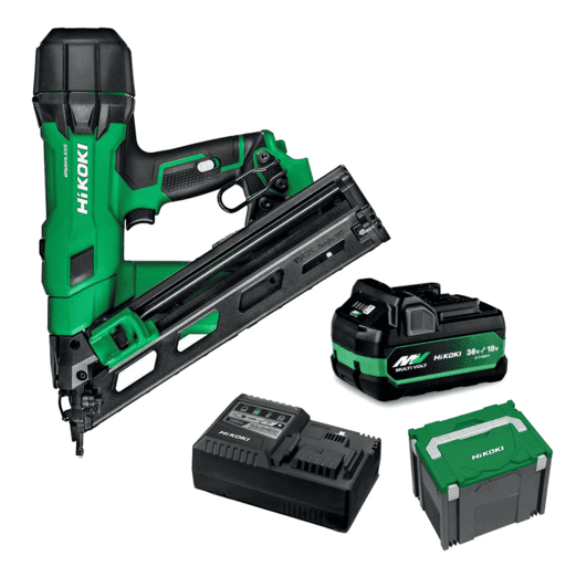 HiKOKI NT1865DAASP1Z 18V 5.0Ah / 36V 2.5.Ah Li-ion MultiVolt Gasless 15G Angle Finishing Nailer Combo Kit – image 2