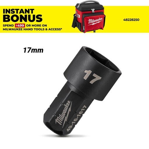 Milwaukee 49161617 M12 FUEL 17mm Insider Pass-Through Ratchet Socket