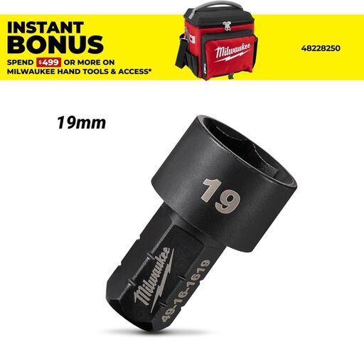Milwaukee 49161619 M12 FUEL 19mm Insider Pass-Through Ratchet Socket