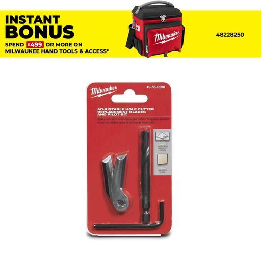 Milwaukee 49560290 Adjustable Hole Cutter Replacement Blades and Pilot Bit