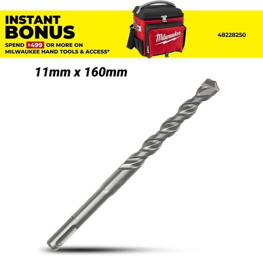 Milwaukee 4932367066 11mm x 160mm SDS Plus M2 2-Cut Drill Bit