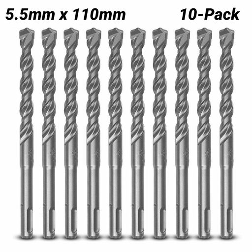 Milwaukee 4932352521 10-Pack 5.5mm x 110mm SDS Plus M2 2-Cut Drill Bit – image 2