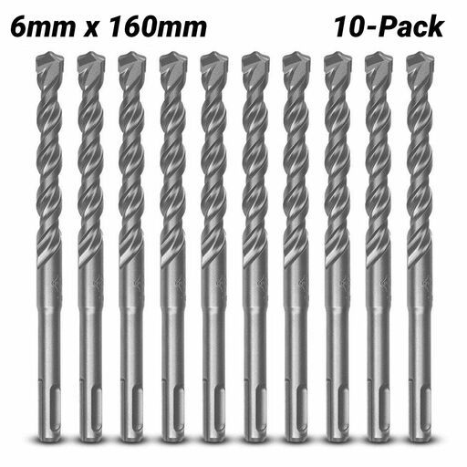Milwaukee 4932371705 10-Pack 6mm x 160mm SDS Plus M2 2-Cut Drill Bit – image 2