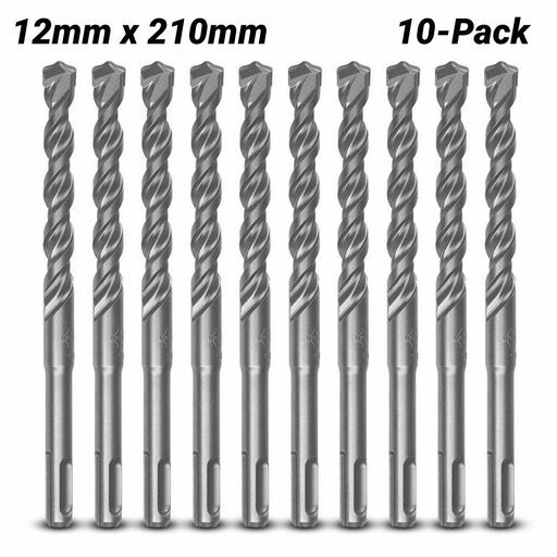 Milwaukee 4932371710 10-Pack 12mm x 210mm SDS Plus M2 2-Cut Drill Bit – image 2