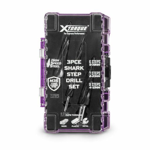 Xtorque XSSD3 3pce M35 Cobalt Shark Step Drill Set – image 8