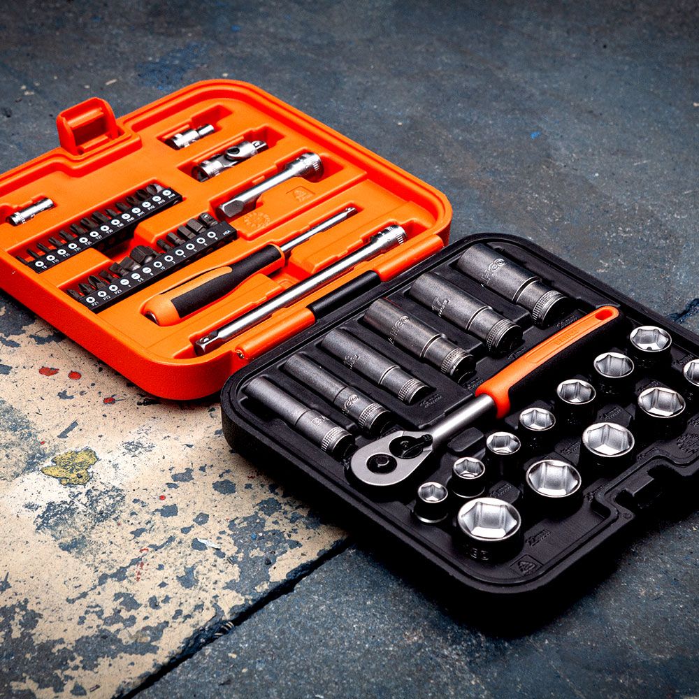 Bahco S51MC3H 51pce 3/8” Square Drive Standard and Deep Socket Set with Metric Hex Profile and 1/4” Bits – image 13