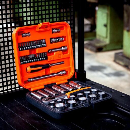 Bahco S51MC3H 51pce 3/8” Square Drive Standard and Deep Socket Set with Metric Hex Profile and 1/4” Bits – image 17