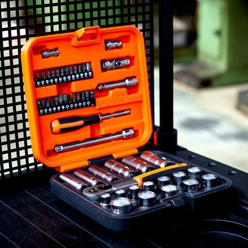 Bahco S51MC3H 51pce 3/8” Square Drive Standard and Deep Socket Set with Metric Hex Profile and 1/4” Bits – image 18