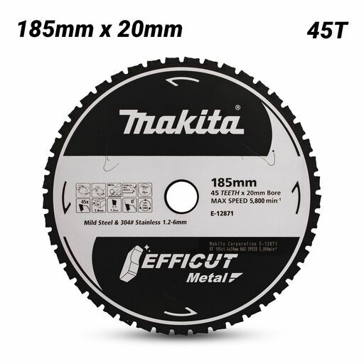 Makita E-12871 185mm x 20mm x 45T TCT EFFICUT Metal Cutting Saw Blade – image 1