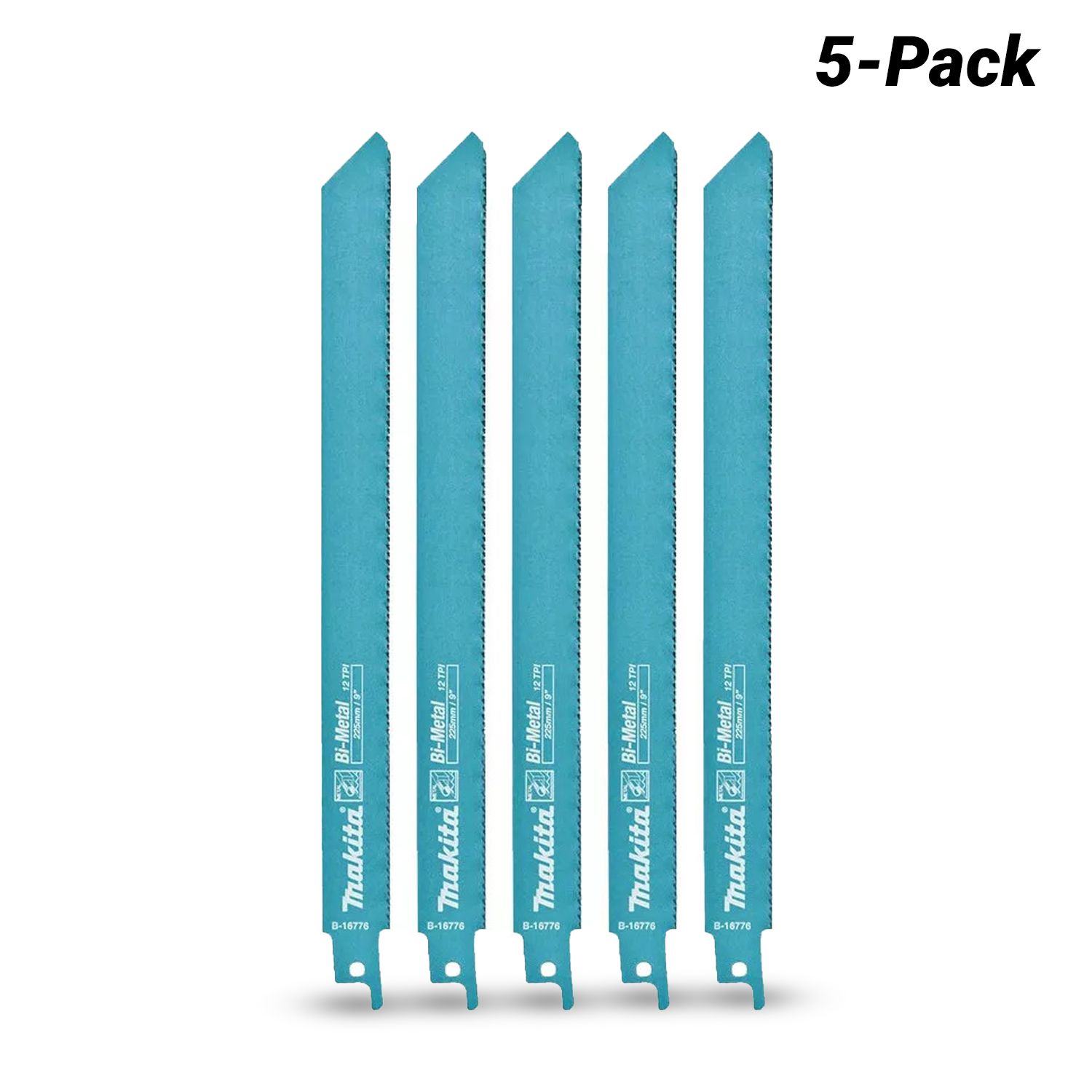 Makita B-16782 5-Pack 225mm x 0.9mm x 18TPI Bi-Metal Recipro Blade – image 1
