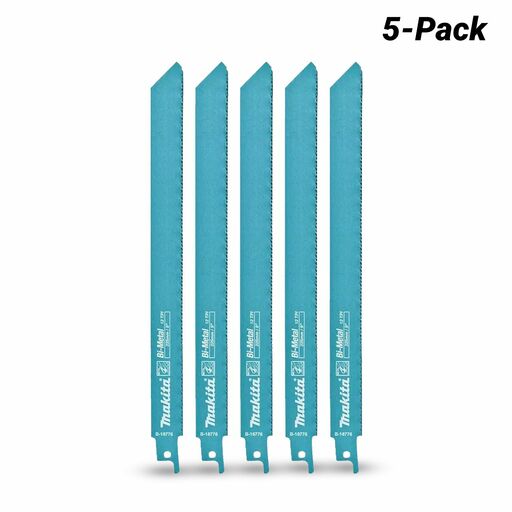 Makita B-16782 5-Pack 225mm x 0.9mm x 18TPI Bi-Metal Recipro Blade