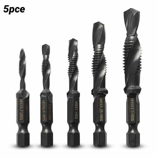 Daytona DRTAP5 5pce 1/4" Shank Countersink & Deburring Set M4-M10