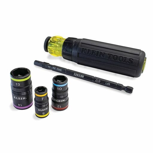 Klein A-32930RMAU 7mm-14mm 6-in-1 Metric Flip Socket with Ratchet