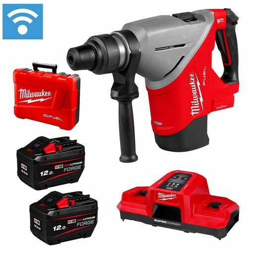 Milwaukee M18FHACO745122FC 18V 12.0Ah REDLITHIUM FORGE Cordless Fuel 45mm SDS Max Rotary Hammer with VACLINK & ONE-KEY Combo Kit