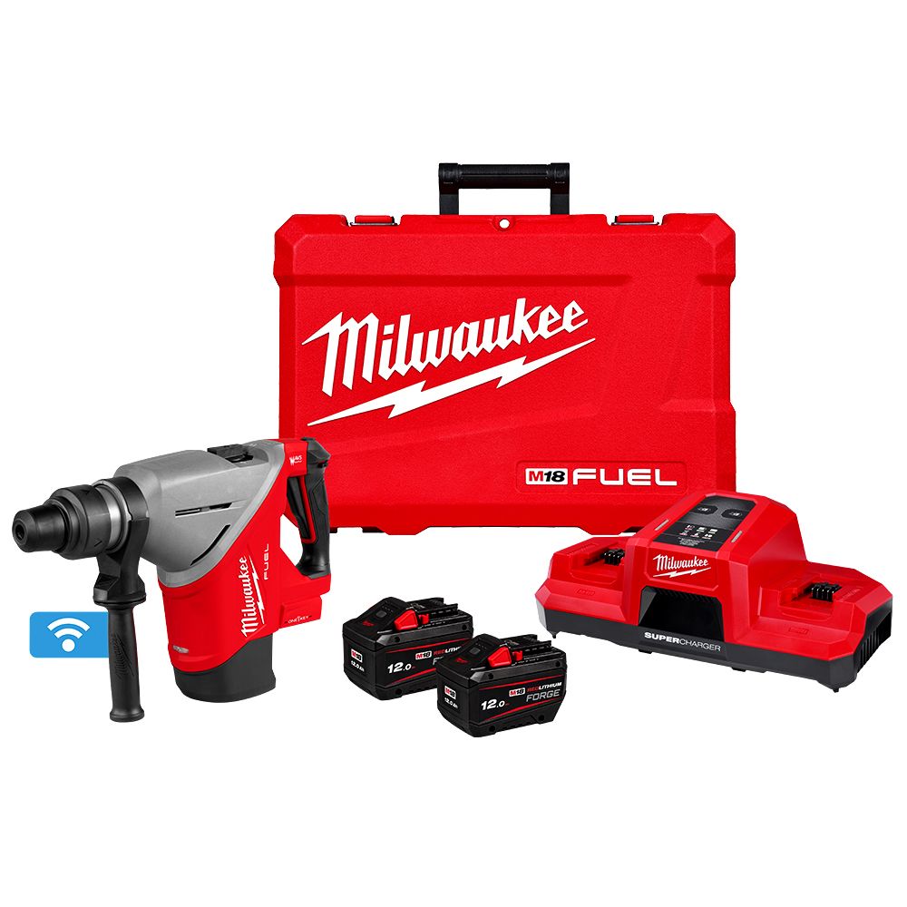 Milwaukee M18FHACO745122FC 18V 12.0Ah REDLITHIUM FORGE Cordless Fuel 45mm SDS Max Rotary Hammer with VACLINK & ONE-KEY Combo Kit – image 2