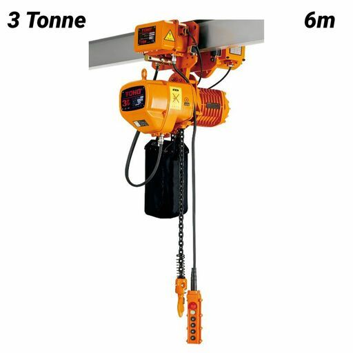 Toho TECH-3PH-2SP-0306-ET 3T 6m Electric Chain Hoist Three Phase 2 Speed with Electric Trolley