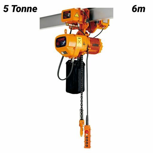 Toho TECH-3PH-2SP-0506-ET 5T 6m Electric Chain Hoist Three Phase 2 Speed with Electric Trolley