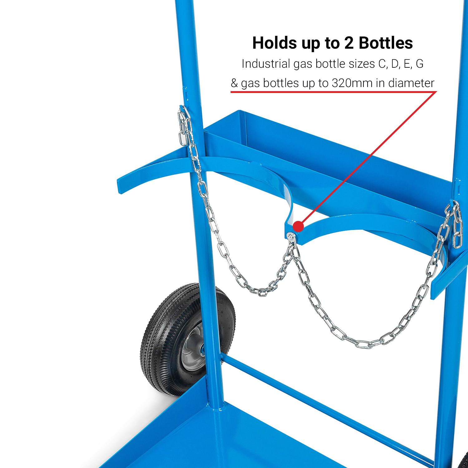Climbrite CGT250 Gas Botttle Trolley with Pneumatic Wheels – image 5