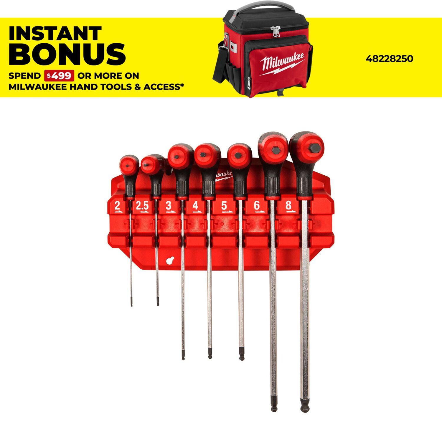 Milwaukee 4932498677 7pce Hex Key Wrenches with Comfort Grip Set with Rack – image 1