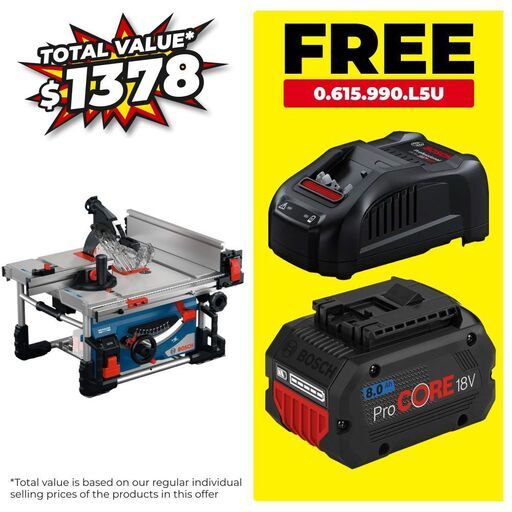 Bosch PRO GTS 18V-70 (0.601.B44.100) 18V Li-ion Cordless Brushless 216mm (8.5") Table Saw - Skin Only