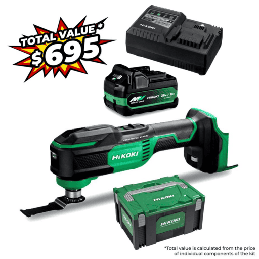 HiKOKI CV18DA(SP2Z) 18V 5.0Ah - 2.5Ah MultiVolt Cordless Brushless Multi Tool Starter Pack Combo Kit – image 2