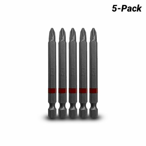 Wattmaster WAT91002 5-Pack 75mm Phillips No 2 Magnetic Tip High Quality S2 Alloy Steel Power Bit