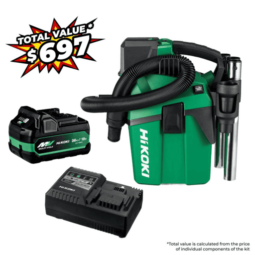 HiKOKI RP18DLA(SP1Z) (AU40100080) 18V 5.0Ah Cordless L-Class Vacuum Cleaner Value Pack Combo Kit – image 2