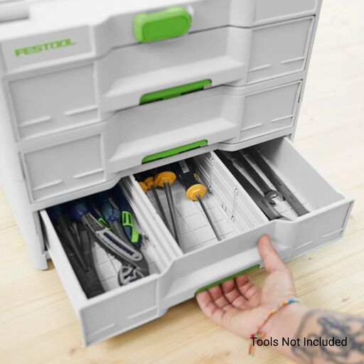 Festool Storage Sys3 For Router Festool SYS3-SORT/3 M 337 (577769) Systainer3 SORTAINER 3-Drawer ...