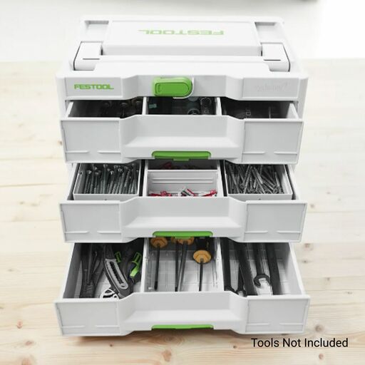 Festool Storage Sys3 For Router Festool SYS3-SORT/3 M 337 (577769) Systainer3 SORTAINER 3-Drawer ...