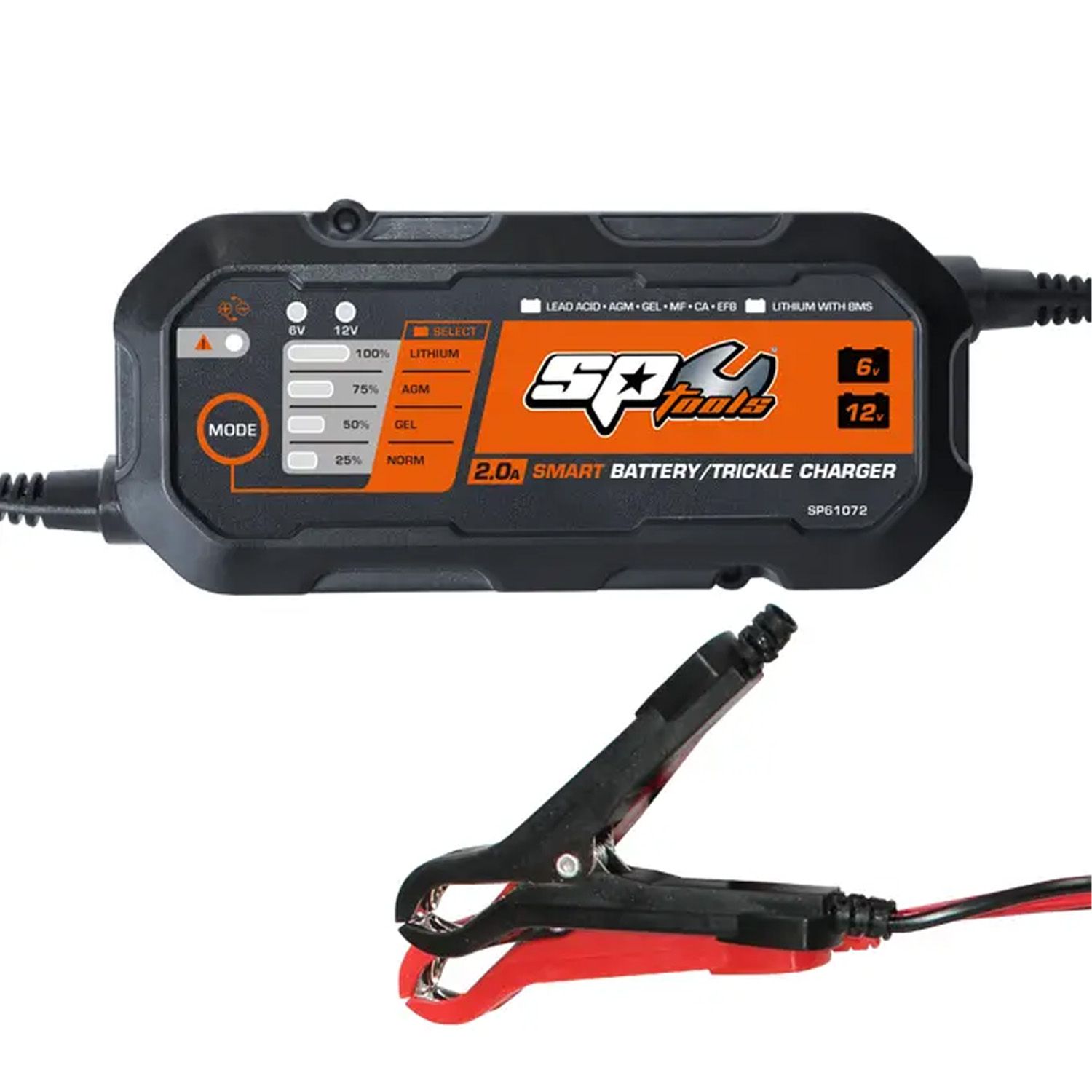 SP Tools SP61072 8 Stage Multi Volt 6-12V 2.0A Smart Battery/Trickle Charger – image 1