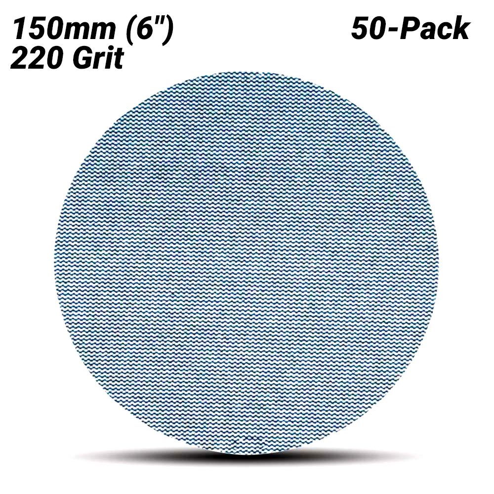 3M UU011348420-50PK (53433) 50-Pack 150mm (6") 220 Grit Hook & Loop 310W Sanding Disc – image 1