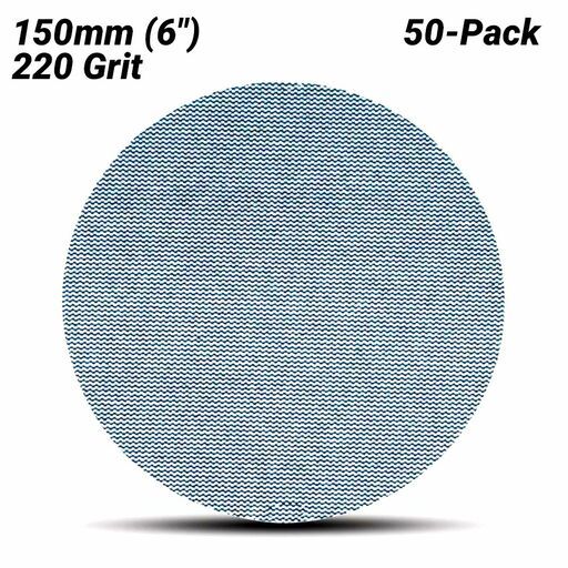 3M UU011348420-50PK (53433) 50-Pack 150mm (6") 220 Grit Hook & Loop 310W Sanding Disc