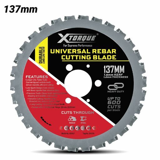 Xtorque XUB137 137mm x 1.6mm x 1.2mm Universal Rebar Cutting Blade