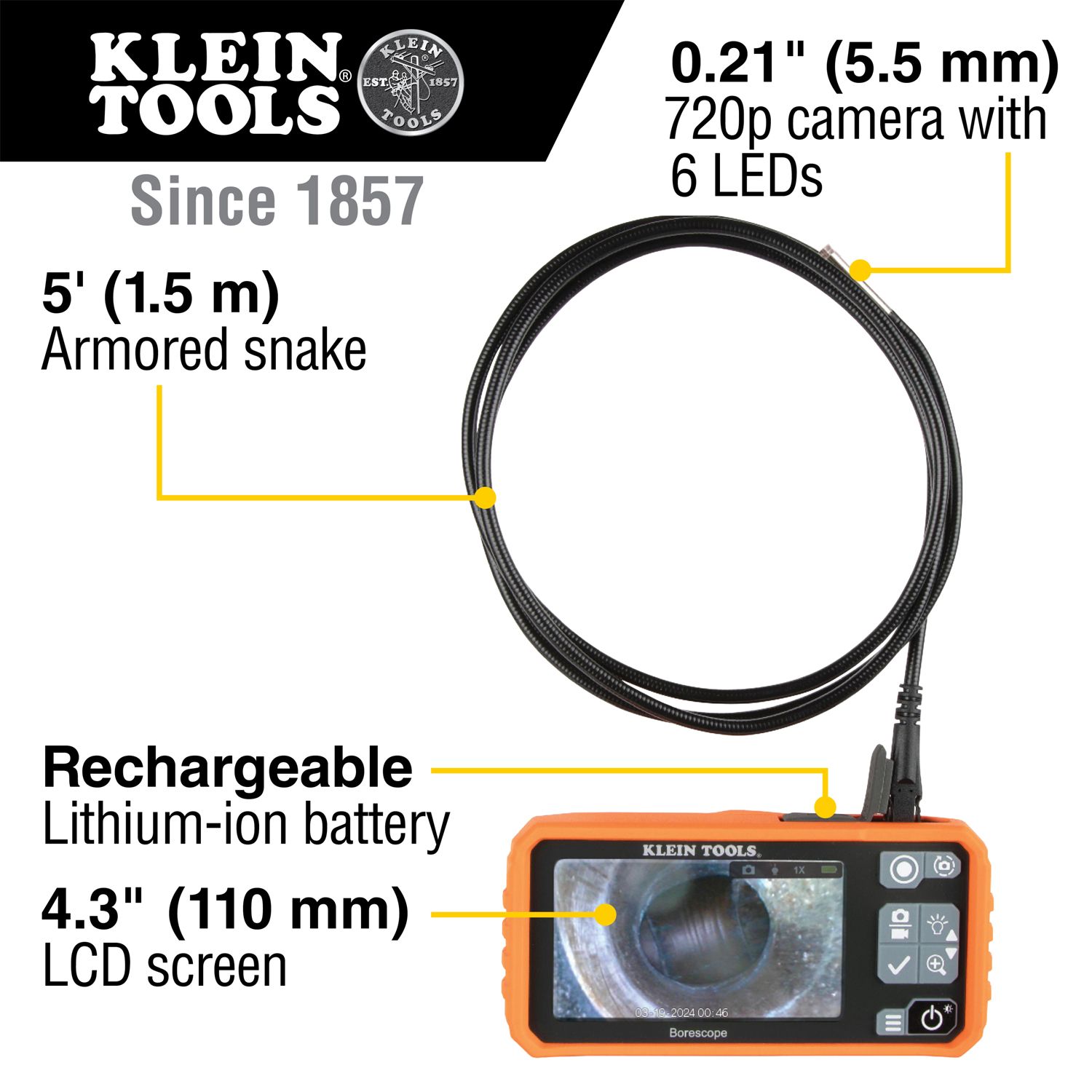 Klein A-ET18 Plumbers Borescope – image 3