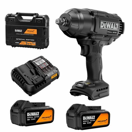 DeWalt DCF99MP2T-XE DeWalt x McLaren F1 Team18V XR 5.0Ah Li-ion Cordless 1/2" High Torque Impact Wrench Combo Kit - Special Edition
