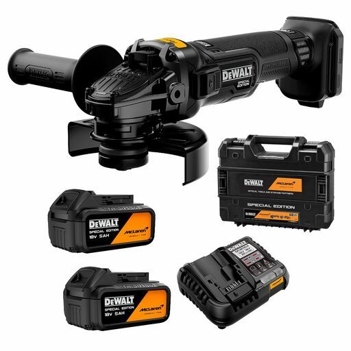 DeWalt DCG45MP2T-XE DeWalt x McLaren F1 Team 18V XR 5.0Ah Li-ion Cordless 125mm (5") Angle Grinder Combo Kit - Special Edition