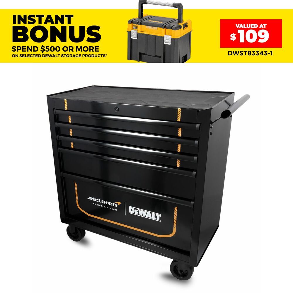 DeWalt DWST98236-1 DeWalt x McLaren F1 Team 900mm 5 Drawer Roller