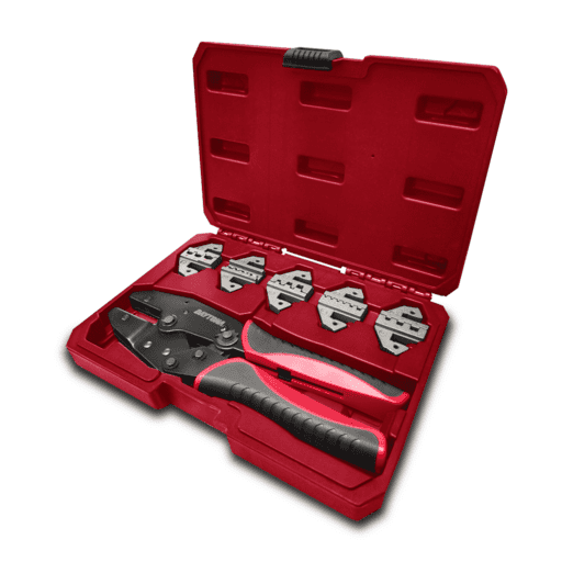 Daytona D6RCS Ratchet Crimping Set 5x Crimps Heads - Insulated / Non-Insulated / Open Barrel / Cord End S / Cord End L