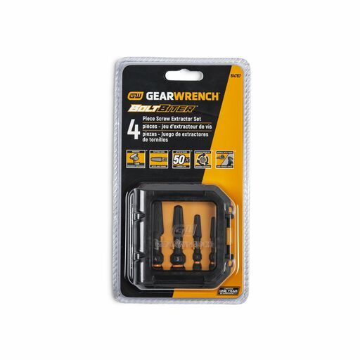 GEARWRENCH 84787 4pce Bolt Biter Screw Extractor Set – image 7
